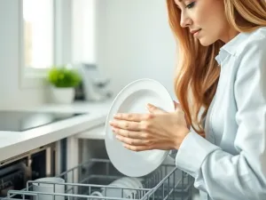 Dłoń trzymająca nowoczesny pilot do klimatyzatora LG na tle minimalistycznego salonu.