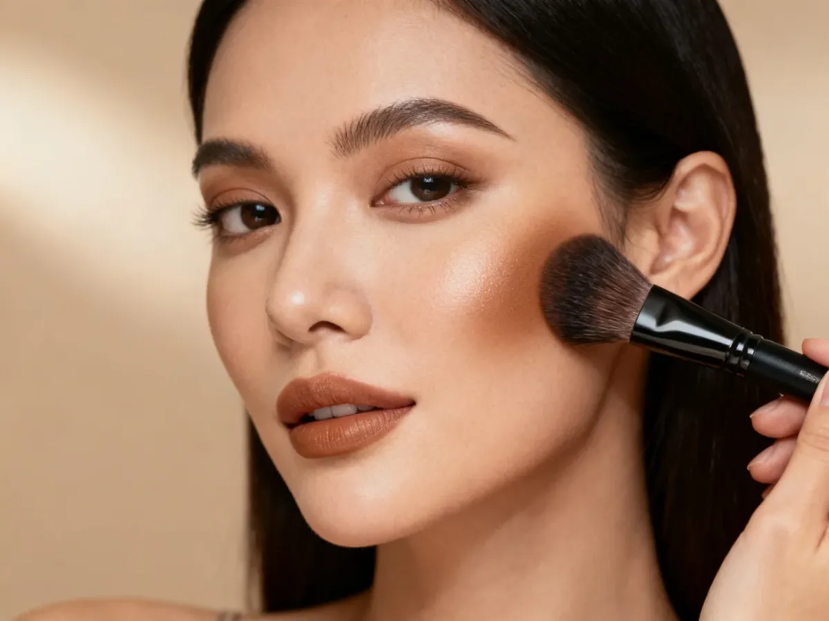 Delikatne modelowanie twarzy bronzerem