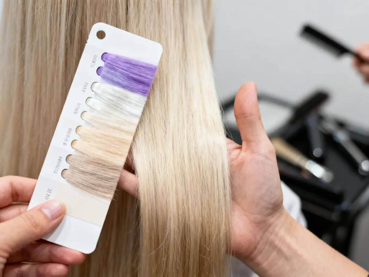 Porównanie odcieni tonerów na rozjaśnianych blond włosach