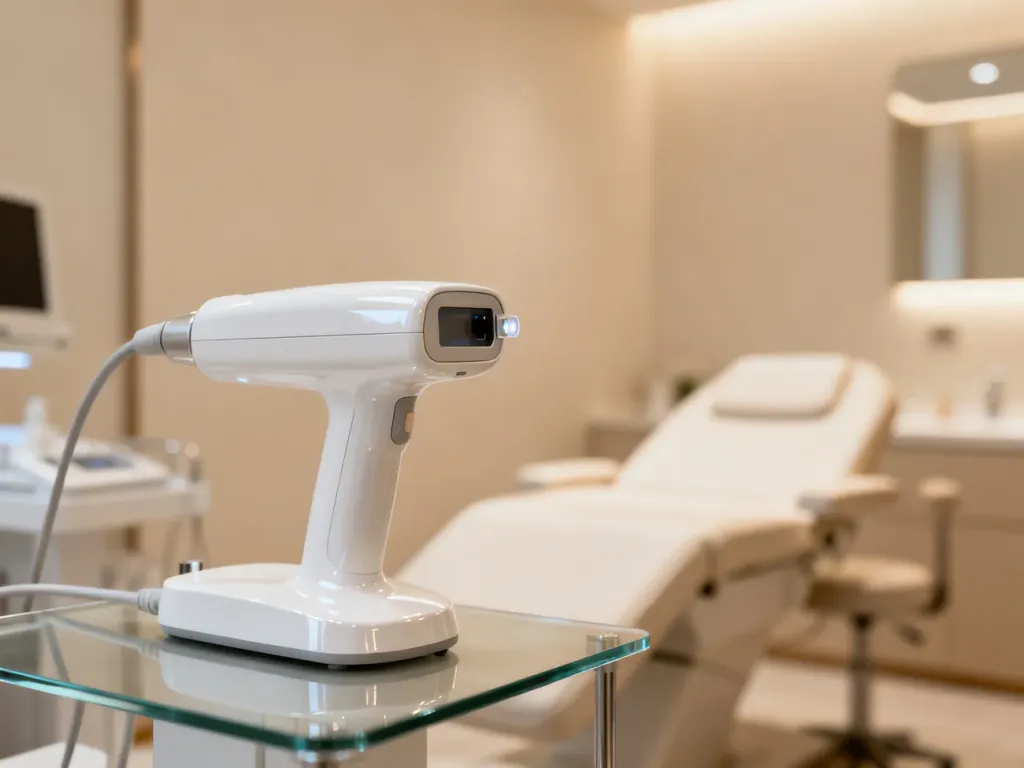 Nowoczesne urządzenie do depilacji laserowej w profesjonalnym gabinecie medycyny estetycznej.