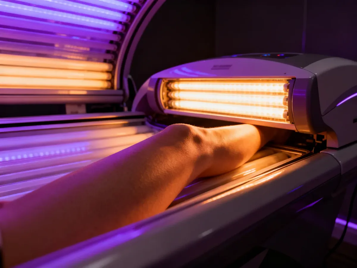 Tanning bed lamps emitting concentrated ultraviolet light