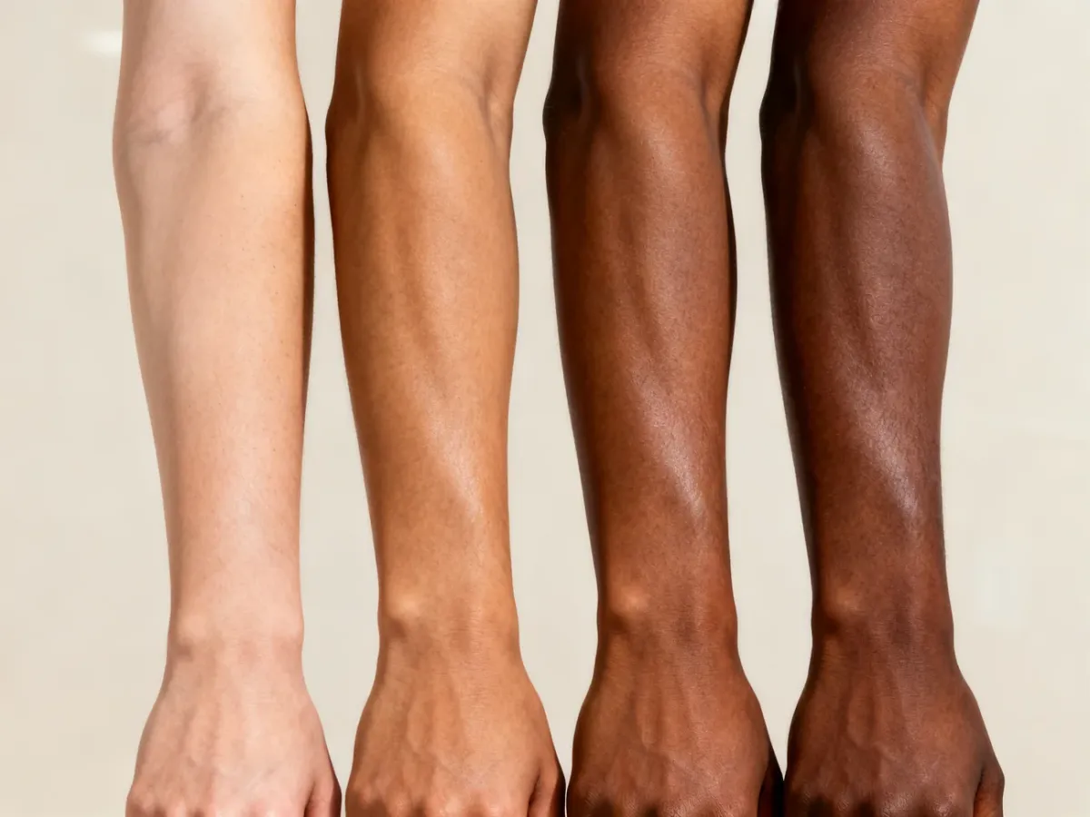 Four skin tones representing different phototypes